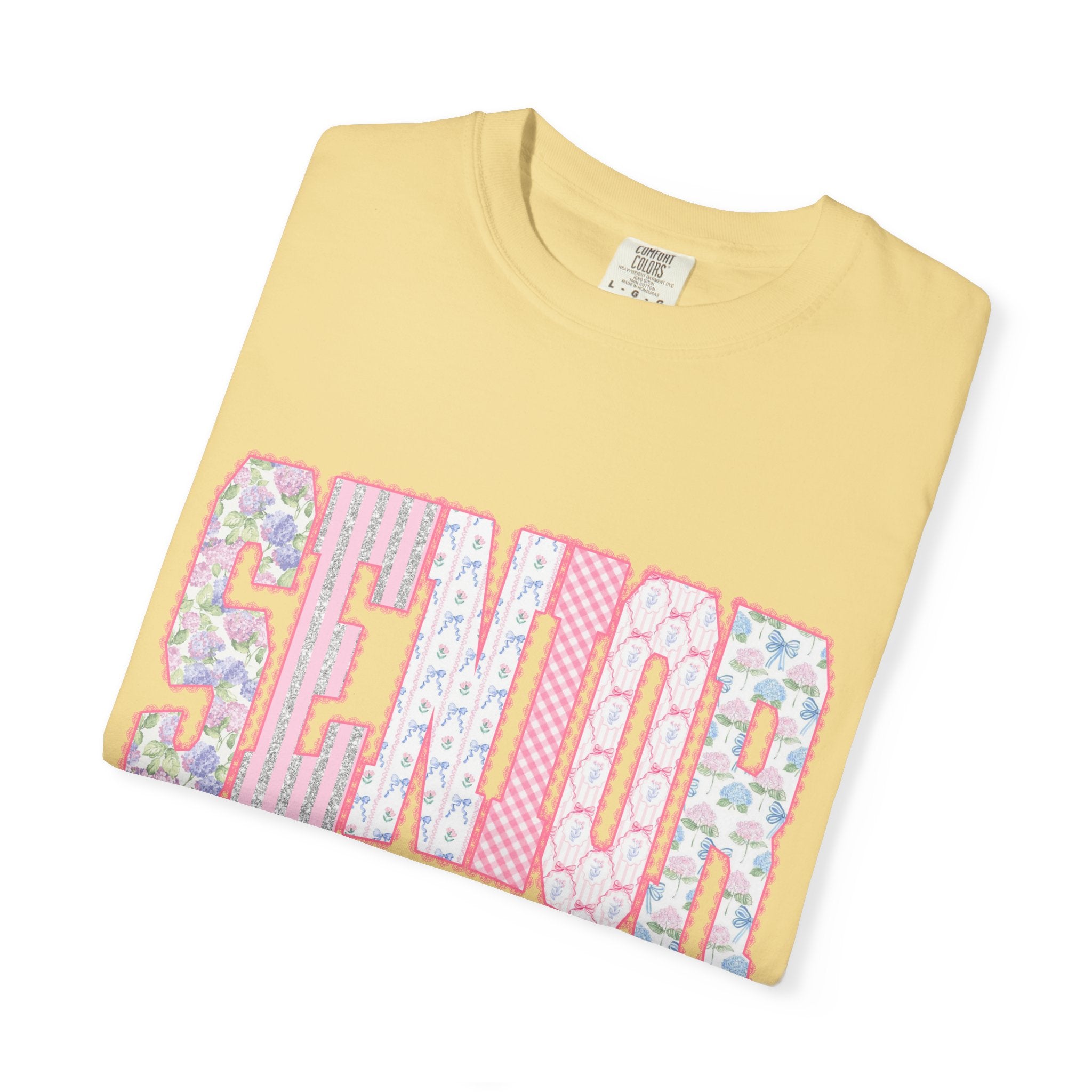 Senior 2024 Floral Patchwork T-Shirt