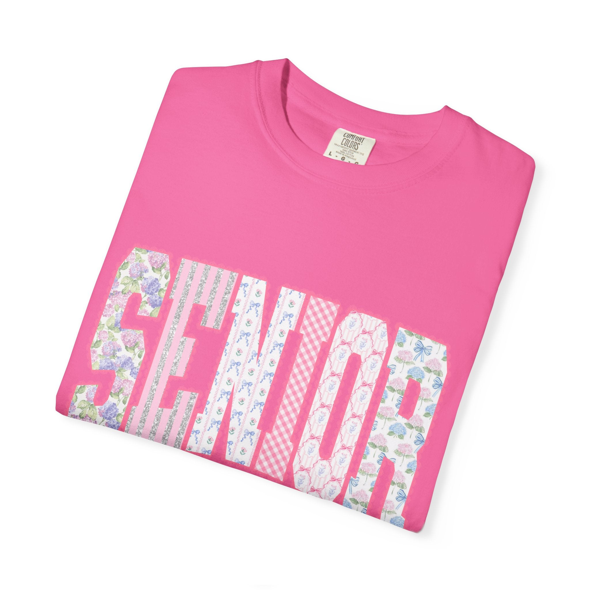 Senior 2024 Floral Patchwork T-Shirt