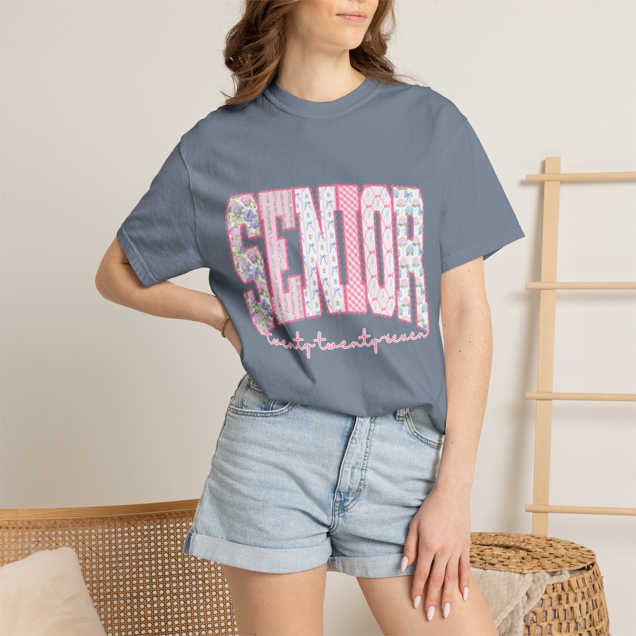 Senior 2024 Floral Patchwork T-Shirt