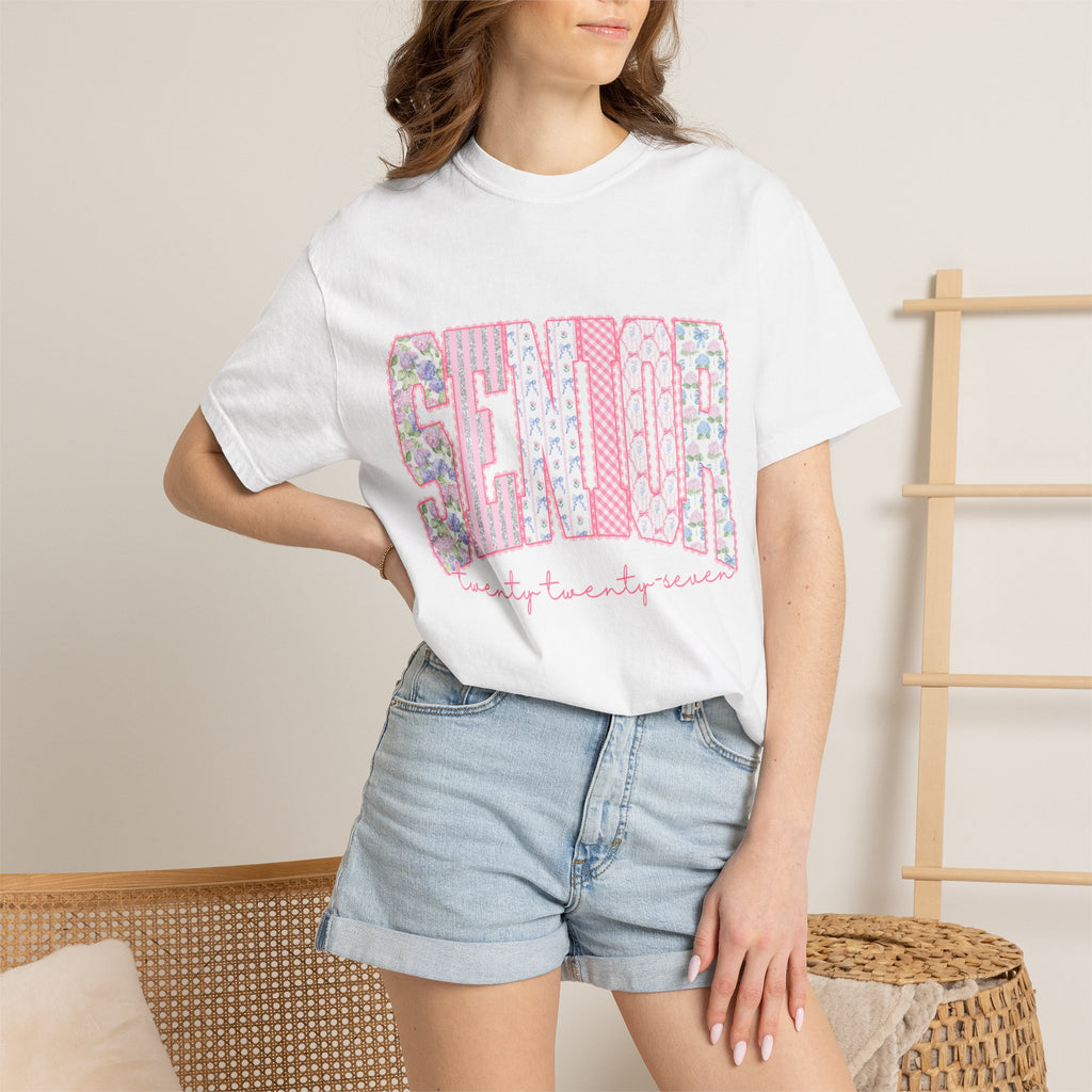 Senior 2024 Floral Patchwork T-Shirt