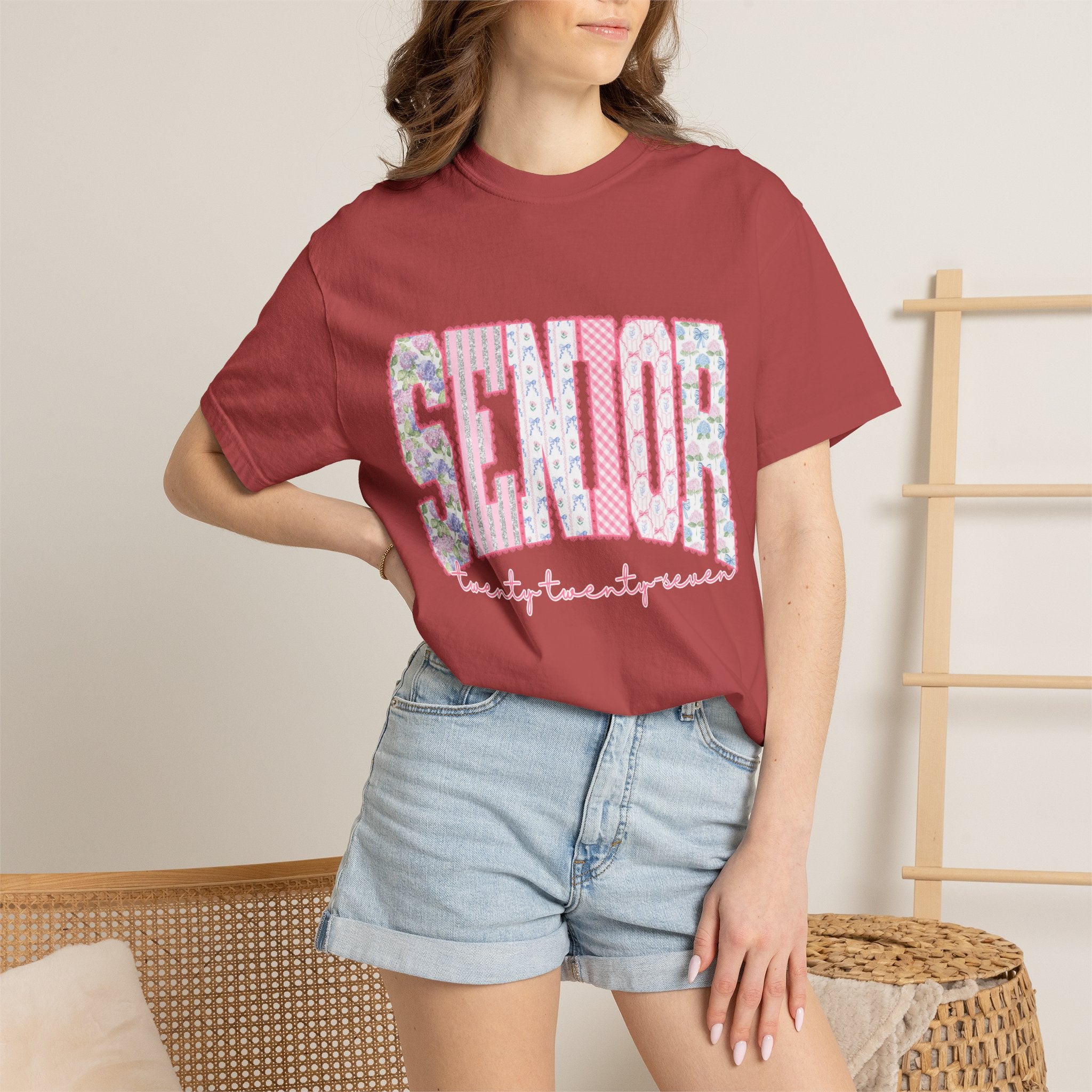 Senior 2024 Floral Patchwork T-Shirt