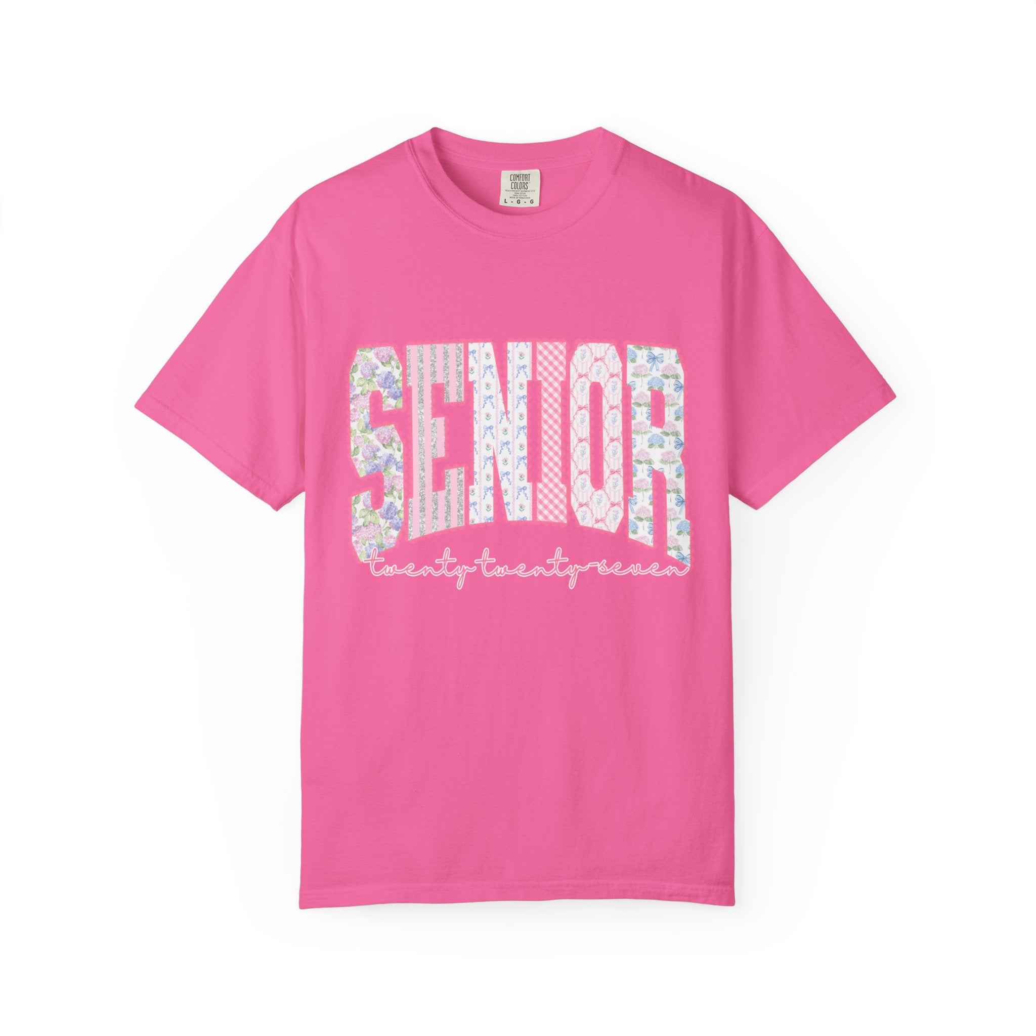 Senior 2024 Floral Patchwork T-Shirt