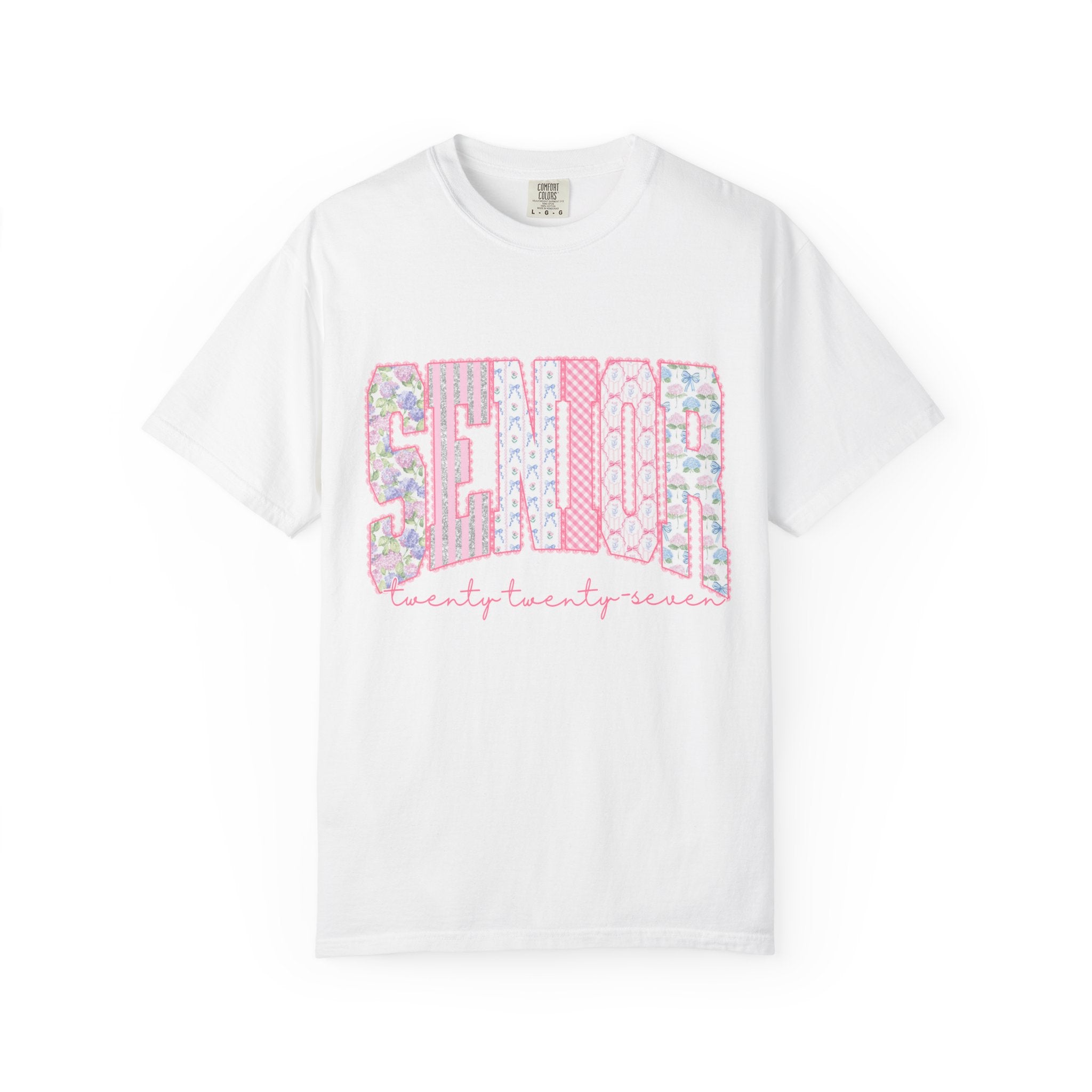 Senior 2024 Floral Patchwork T-Shirt