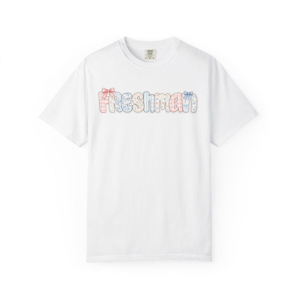 Freshman Floral Graphic T-Shirt — Back-to-School College Crew Tee