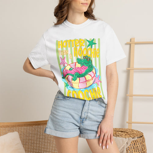 "Hotter Than A Hoochie Coochie" Retro Alligator Graphic Tee