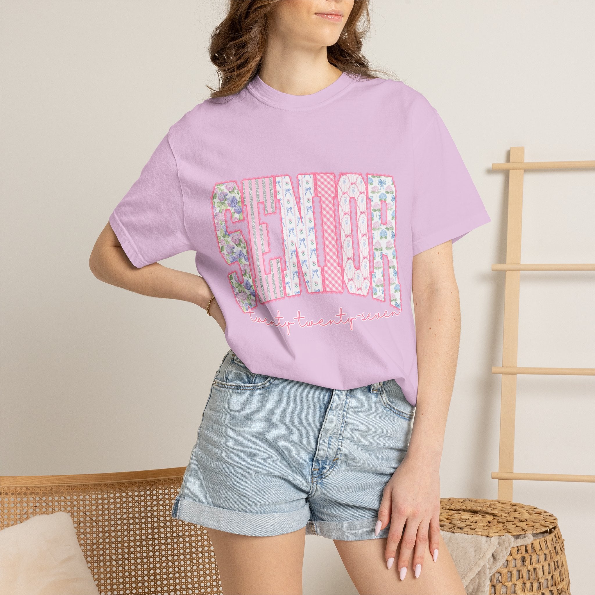 Senior 2024 Floral Patchwork T-Shirt