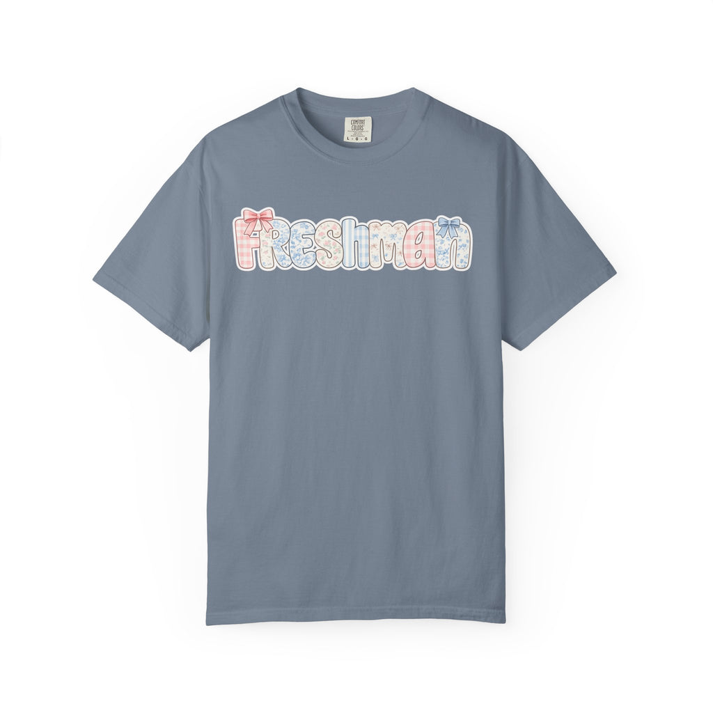 Freshman Floral Graphic T-Shirt — Back-to-School College Crew Tee