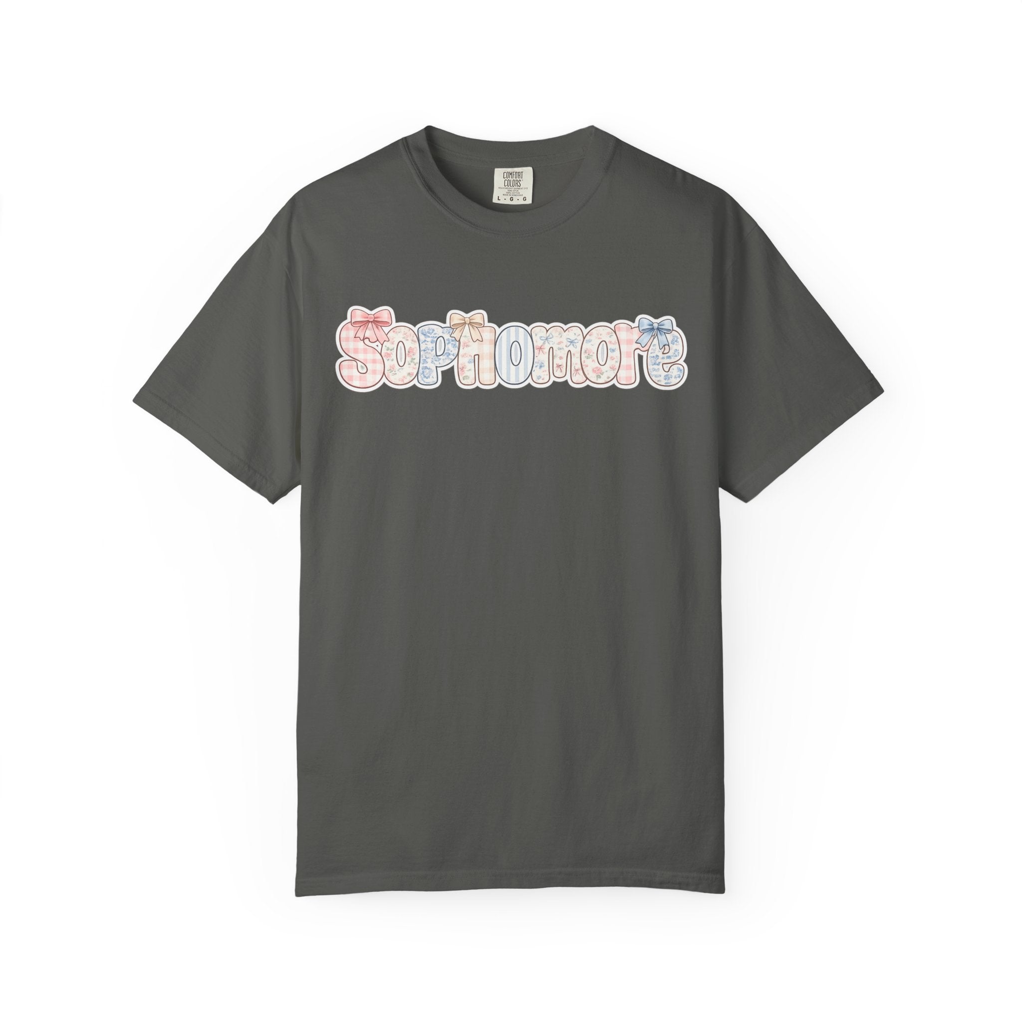 Sophomore Floral Graphic T-Shirt — Back-to-School College Crew Tee
