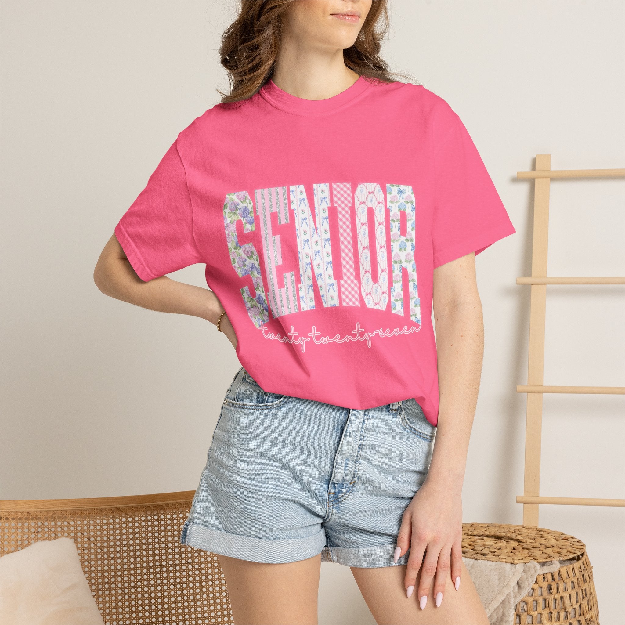 Senior 2024 Floral Patchwork T-Shirt