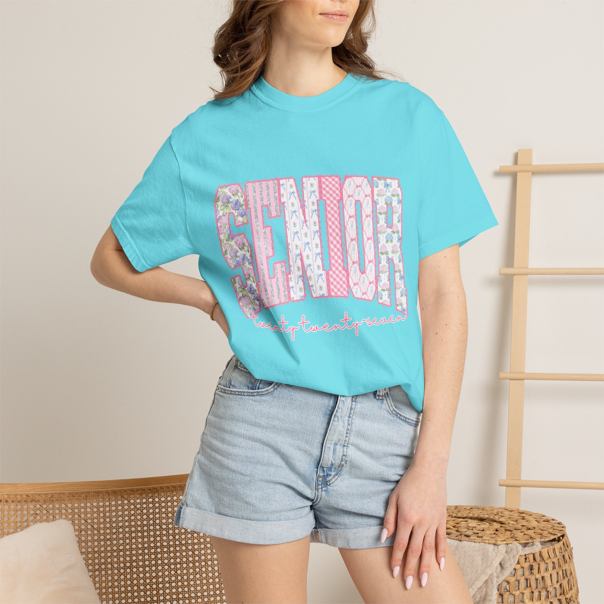 Senior 2024 Floral Patchwork T-Shirt