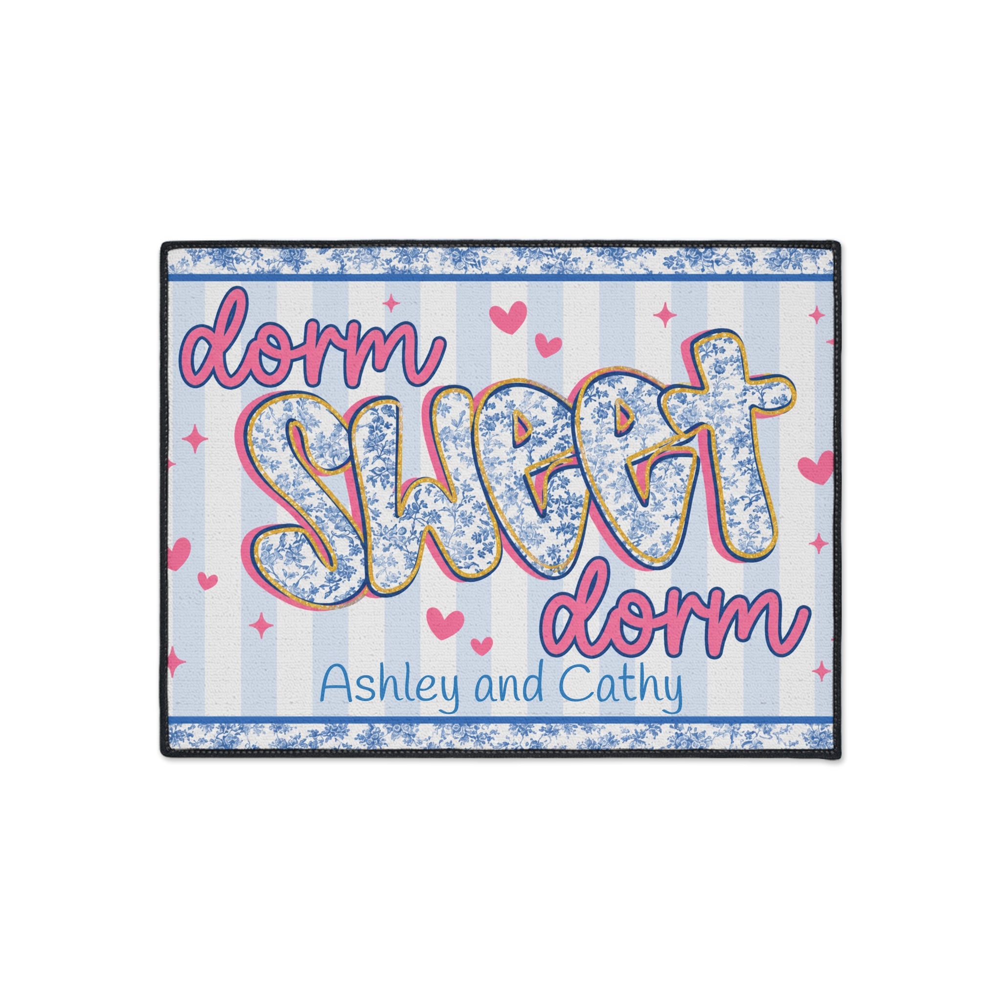 Dorm Sweet Dorm Heavy Duty Floor Mat – Personalized College Dorm Door Rug